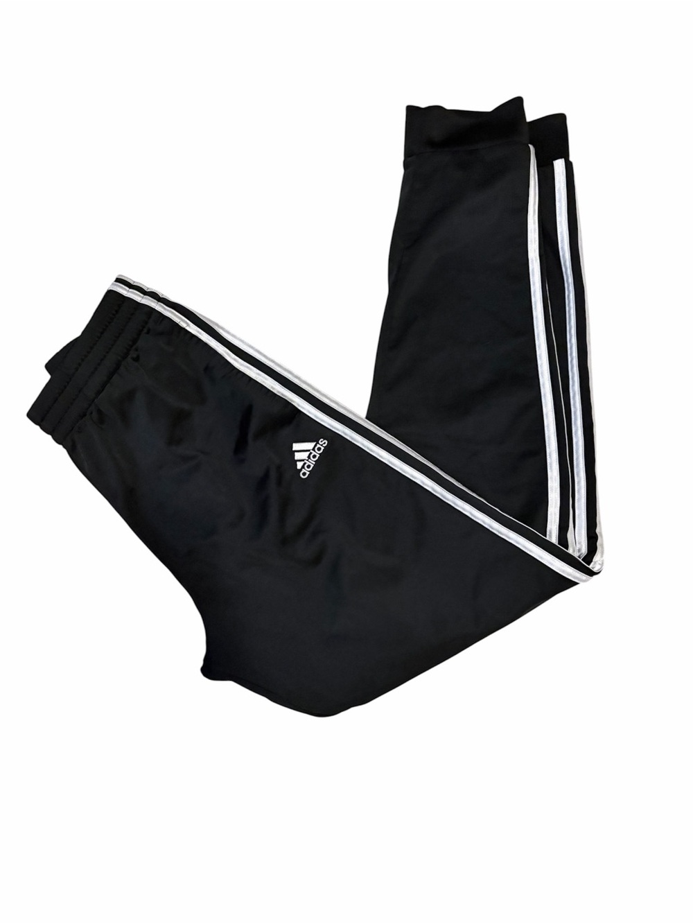 Adidas XL black and white striped tapered sweatpants